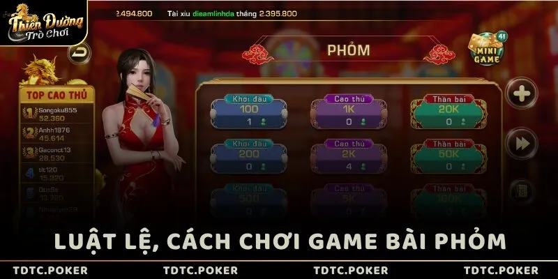 Luật lệ, cách chơi game bài Phỏm 